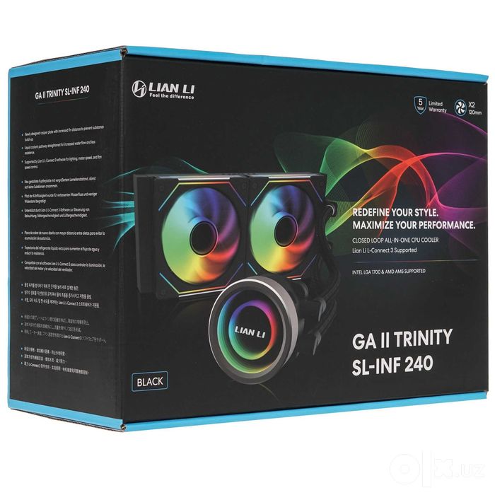 - Система жидкостного охлаждения Lian Li Galahad II Trinity 240 SL-INF