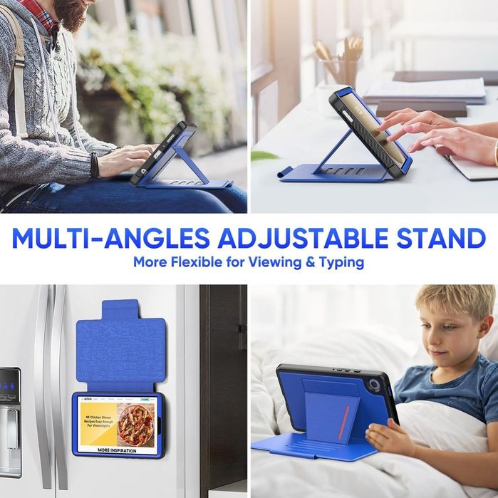 Husa SEYMAC Samsung Galaxy Tab A9 Stand Magnetic Albastra