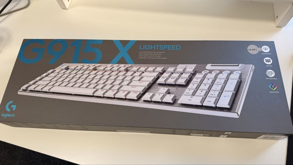 Tastatura Mecanica Gaming Logitech G915 X LIGHTSPEED, Tactile, Low-Profile, Wireless, Alb