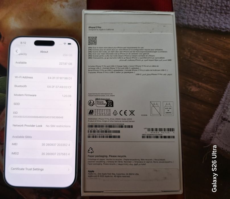 iPhone 17 Pro  256GB Silver  Нов! Гаранция!