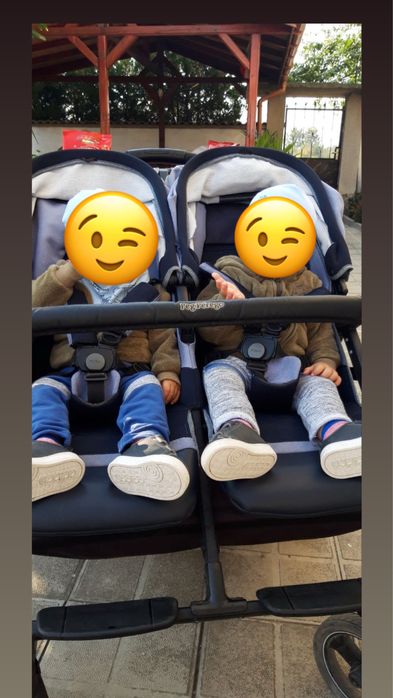 Количка за близнаци Peg Perego - Book for two, Indigo