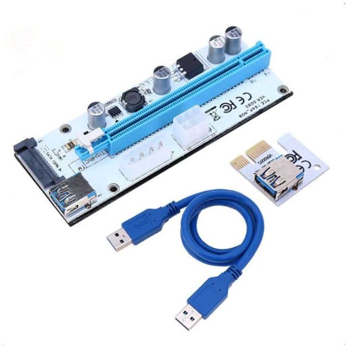 Riser PCI-E Ver 008s, 1x to 16x, 4, 6 pini / S-ATA, USB