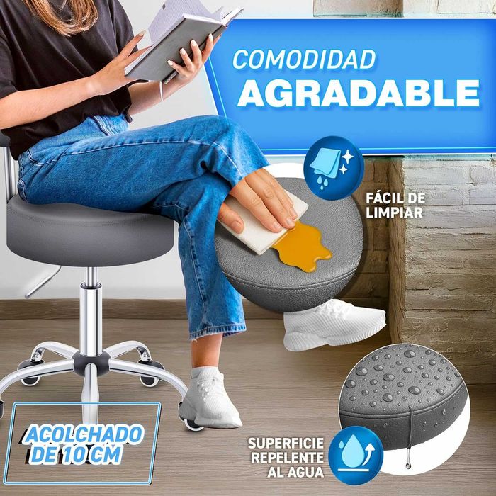 Качествен работен стол в сиво и черно. Стабилен и подвижен