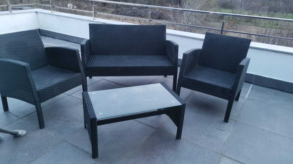 banca gradina terasa ratan sintetic impletit