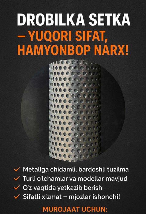 drobilka setka metallga chidamli