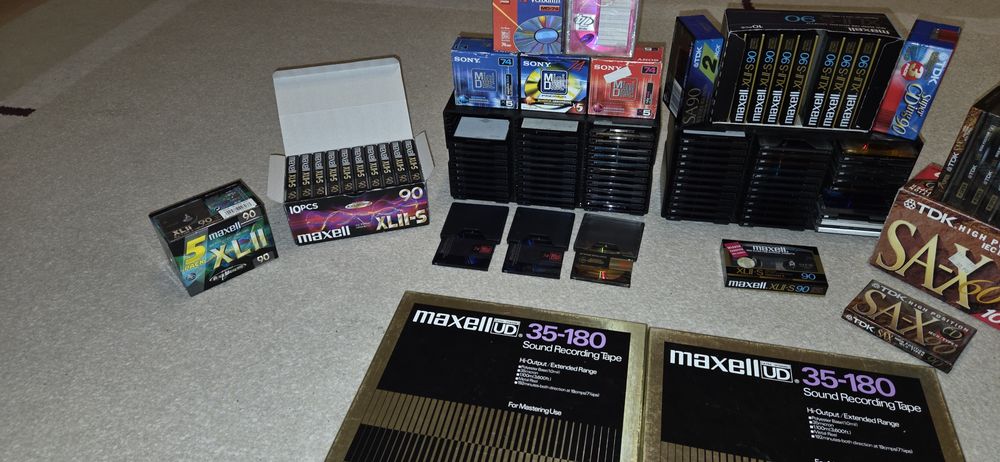 Minidiscuri,casete noi si folosite,benzi maxell,role technics