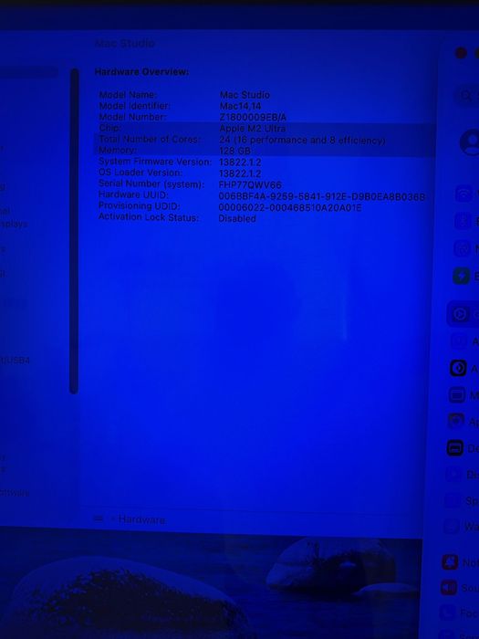 Mac Studio M2 ULTRA 24-CPU/60-GPU/128GB RAM/ 1TB SSD