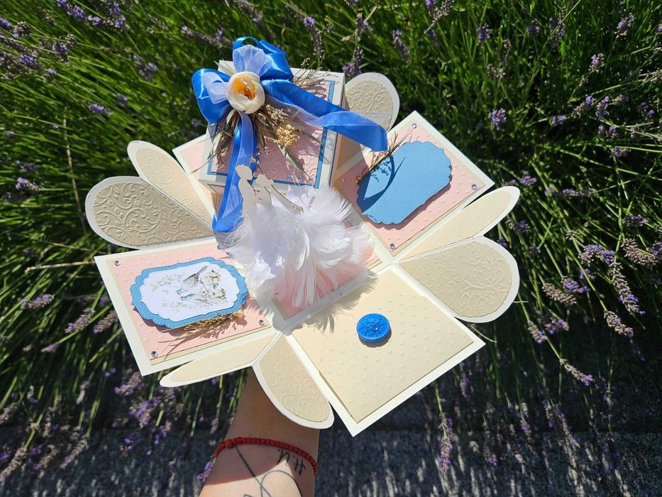 Експлодираща кутия за сватба, място за пари и пожелание