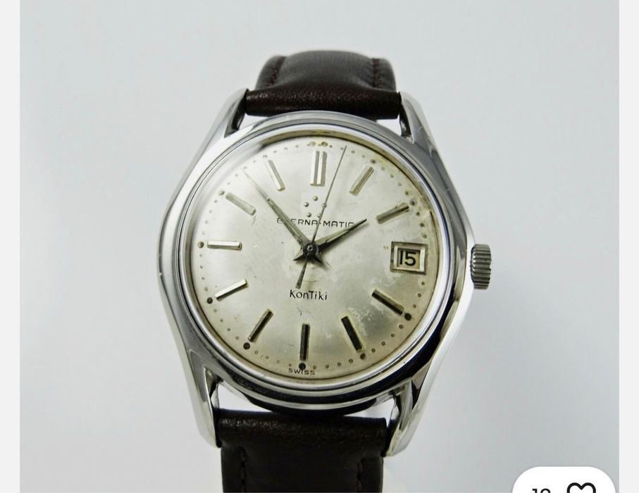 Ceas ETERNA elvețian vintage mecanic, aur, 2 curele