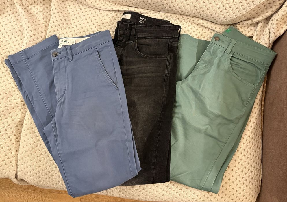 Панталони памучни и дънки за момче 168-170 cм-13-15 години Lacoste, Benetton, S.Oliver