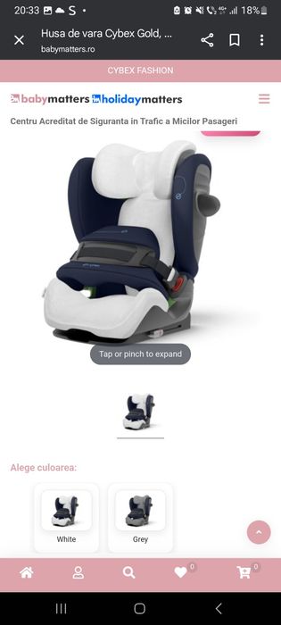 Cybex pallas cu husa de vara 
Scaunul arata