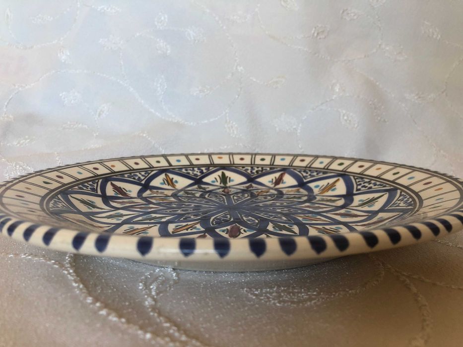 Керамична чиния, ръчна изработка, 25 см. диаметър, уникат, Тунис