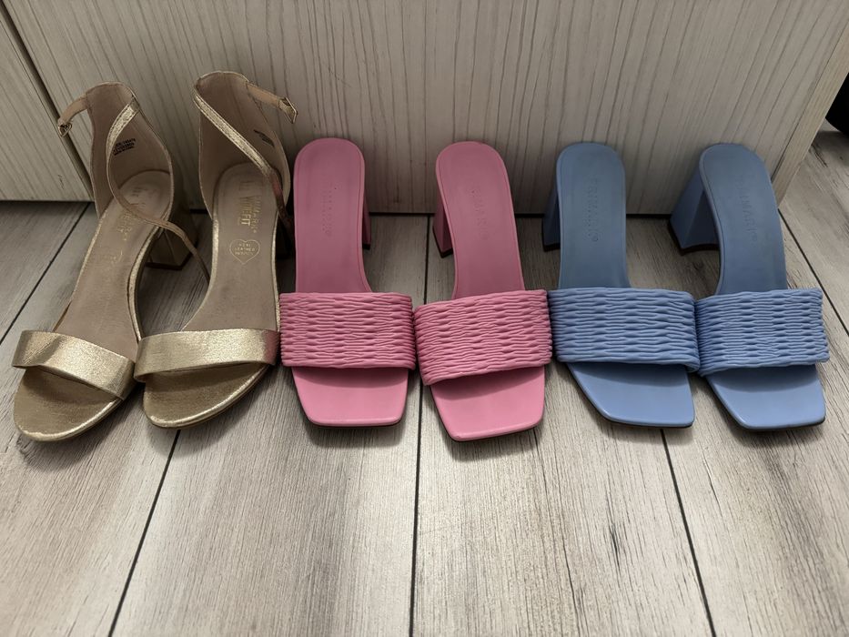 Lot sandale 38 roz bleu auriu primark