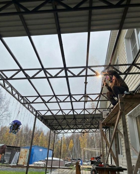 КРЫША,НАВЕС ДЕЛАЕМ.Кровельный работы,Сварка