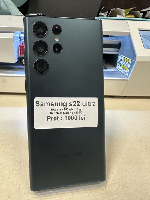 Samsung s22 ultra / 256 gb / 12 gb ram / impecabil/ folie sticla cadou
