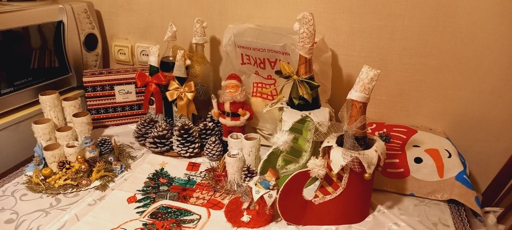 Сапожок для бутылок новогодний