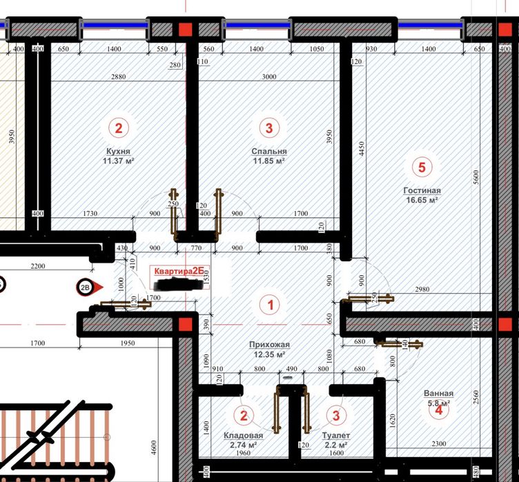 3-x Kvartira sotiladi yangi uylarda