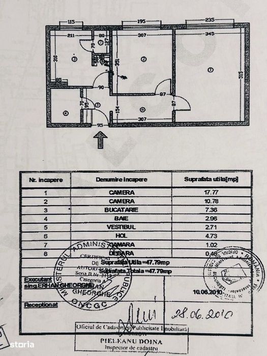 Apartament 2 camere | 47.79 mp | Etaj 1 | Proprietar