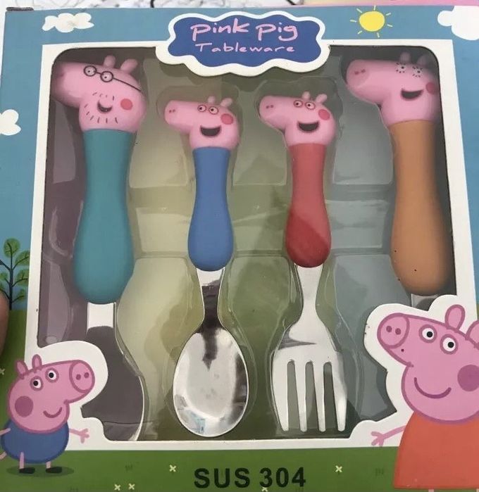 Детски прибори за хранене на Пепа пиг 4 части