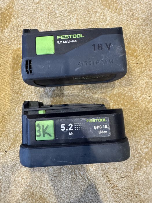 Incarcator Festool Tcl3 + 2 acumulatori 5.2 ah, BP 18 LI si BPC 18 LI