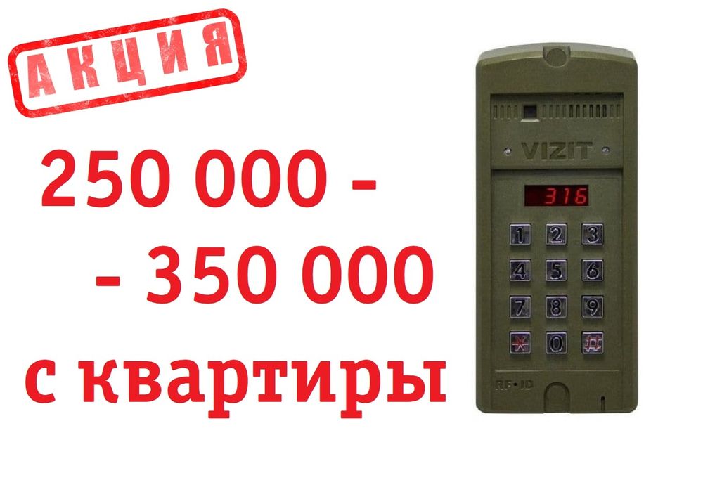 домофон + видеонаблюдение. *Акция. Оборудование бесплатно в аренду