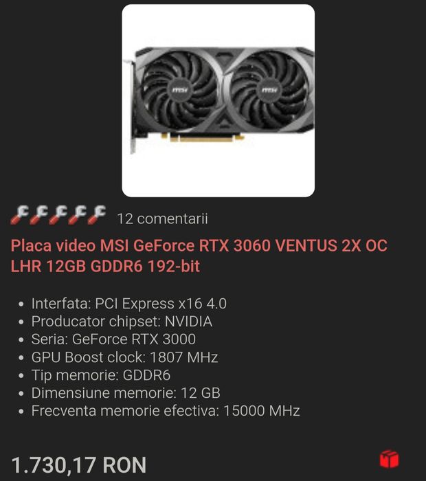 Nvidia RTX 3060 12GB