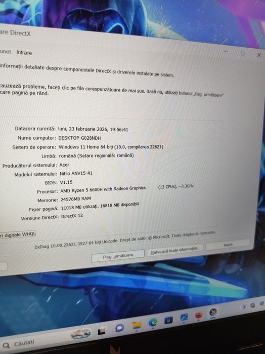 Laptop gaming Acer Nitro 24GB RAM DDR5 Ryzen 5 6600H