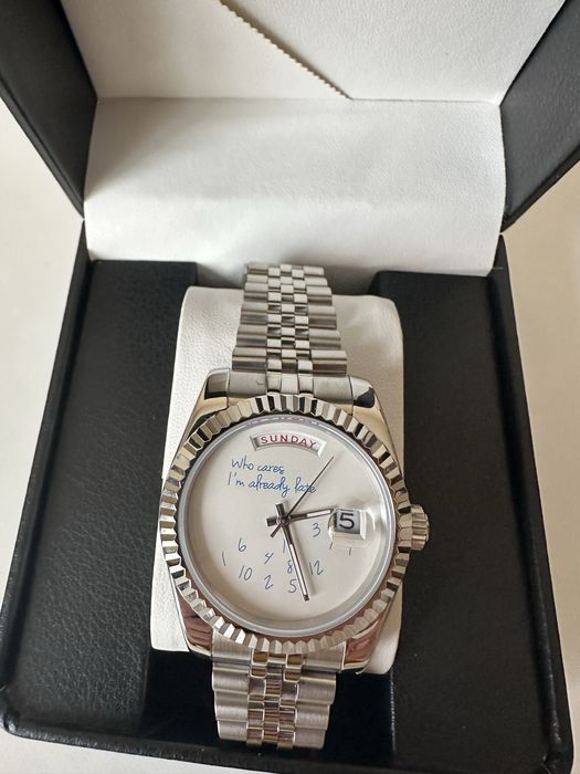 Часовник Seiko Mod Datejust Who cares I’m already late NH35