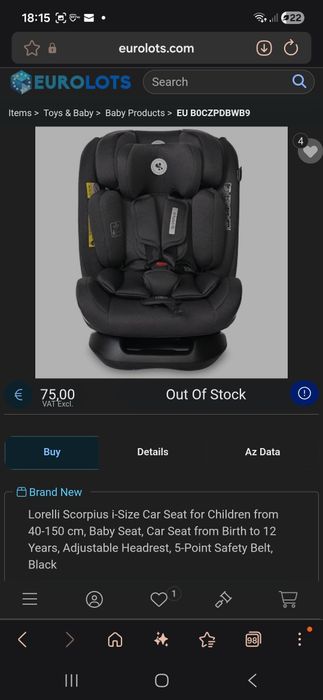 Scaun auto Lorelli  scorpius i-size