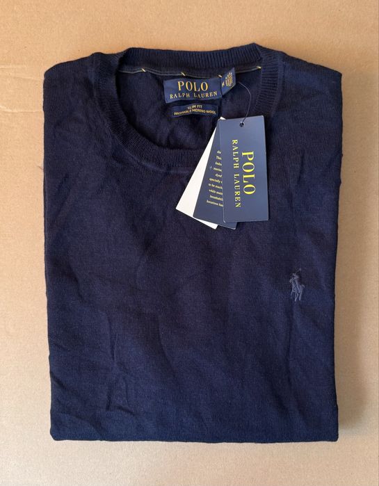 100% мерино вълна POLO RALPH LAUREN Merino Wool Crew Neck ОРИГИНАЛЕН