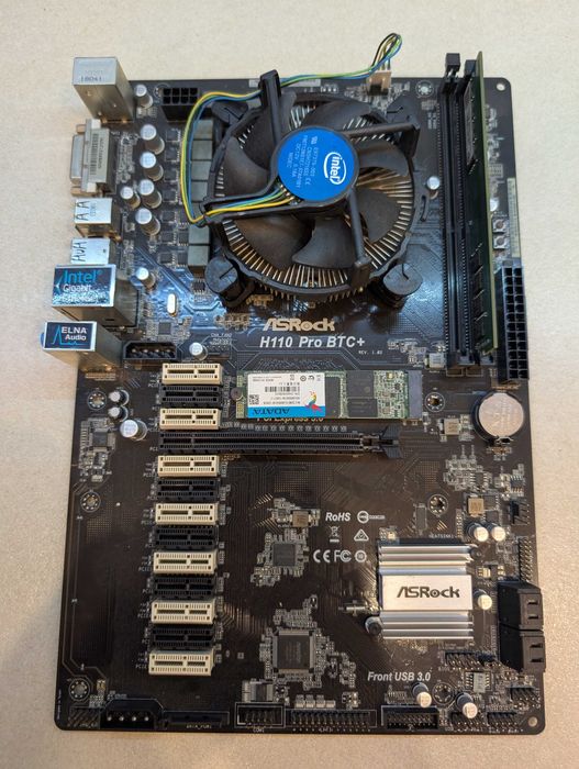 Asrock H110 Pro BTC+ / Intel Celeron 2.9 GHz / RAM 4GB / 128 GB SSD гр ...