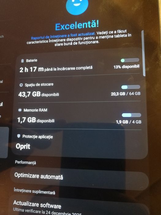 Tableta samsung S6 lite se  restarteaza