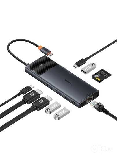 Baseus Metal Gleam II 10-in-1 USB HUB Dual Display (Type-C).