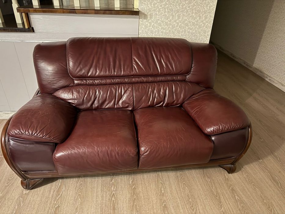 Кожанный диван 3в 1