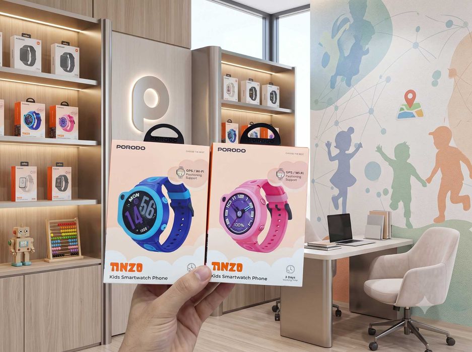 Детские умные часы Porodo Anzo Kids Smartwatch Phone с GPS оригинал