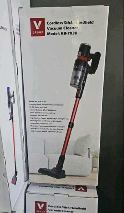 Безжична ръчна прахосмукачка тип „стик“ – V Group KB-703B/ПРОМОЦИЯ