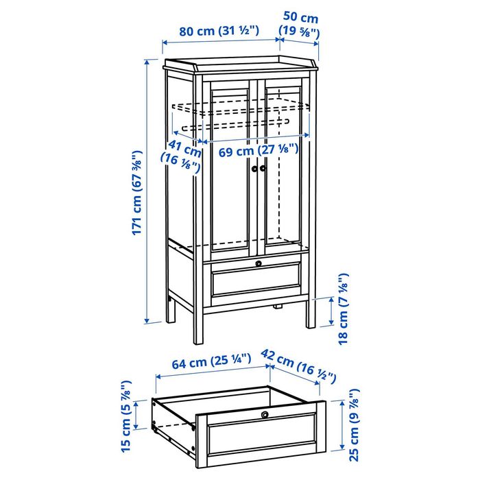 Мебели за детска стая IKEA SUNDVIC, легло, гардероб, шкаф