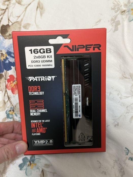 Ram ddr3 16gb 2 x 8 viper patriot 1600 NOU SIGILAT