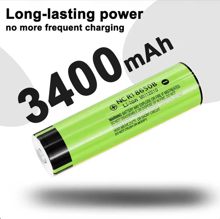 Батерия LiitoKala 18650 Li-ion 3400mAh (34B‑PCB), 3.7V – с защита PCB