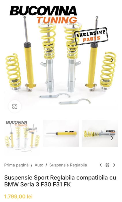 Suspensie Sport Reglabila BMW F30/F31 NOUA !!
