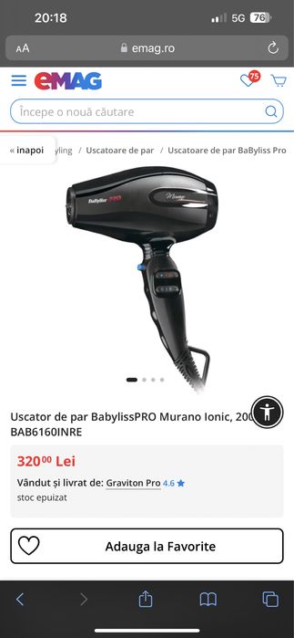 Feon Babyliss Pro Murano Ionic fohn uscator de par