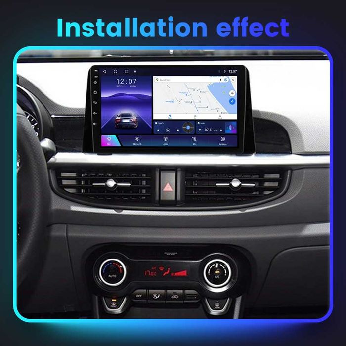 Navigatie Android 14 Kia Picanto dupa 2017 1/8 Gb Waze CarPlay CAMERA