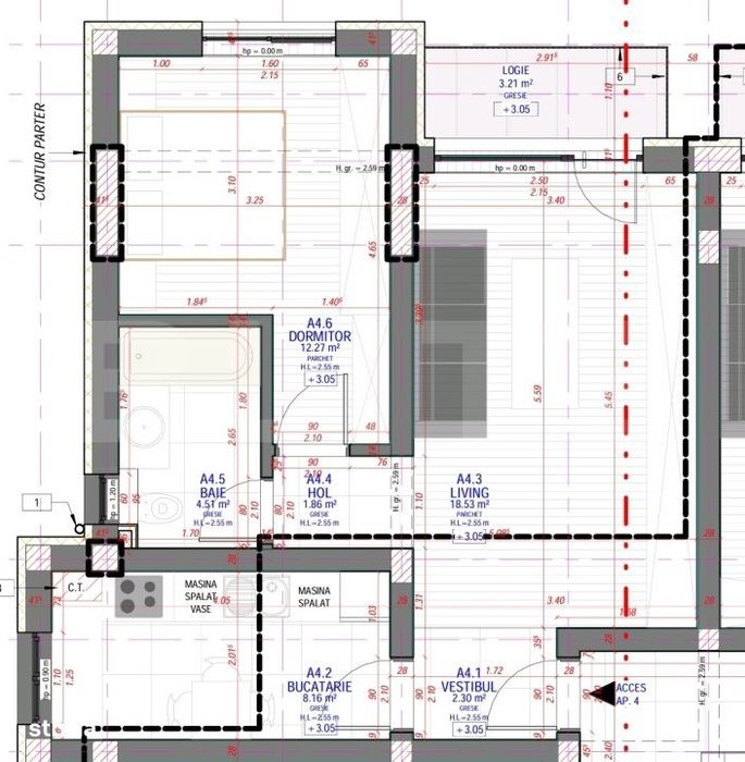 Apartament de 2 camere, loc de parcare inclus