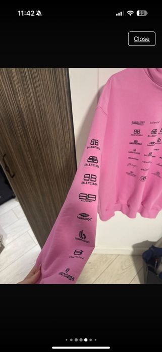 Hanorac Balenciaga roz stare buna