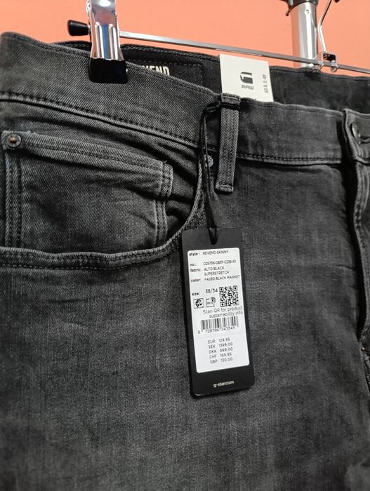 Оригинални дънки G-Star Raw Revend W36 W38 нови мъжки скини