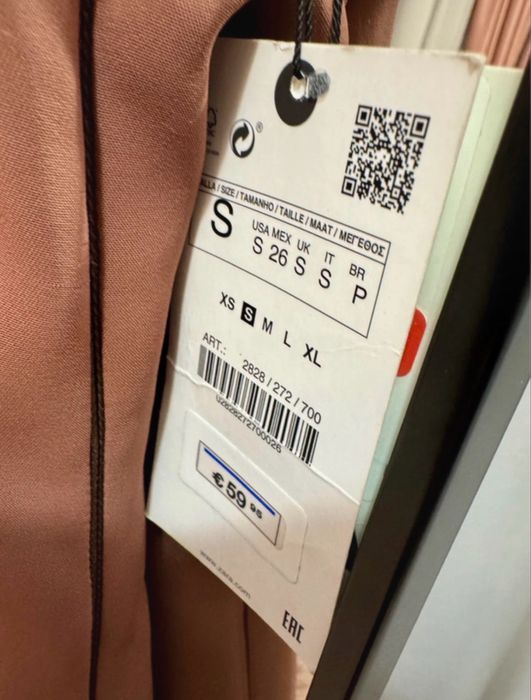 Rochie lunga tub maro fara bretele Zara marimea S noua cu eticheta