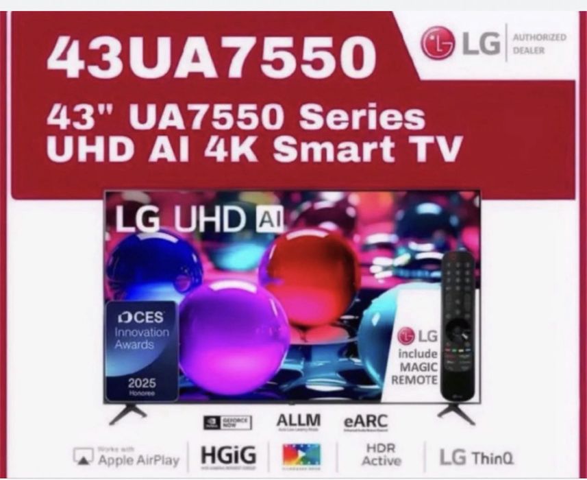 Telvizr LG 43UA75009LA UHD 4K (2025) . Для дома.