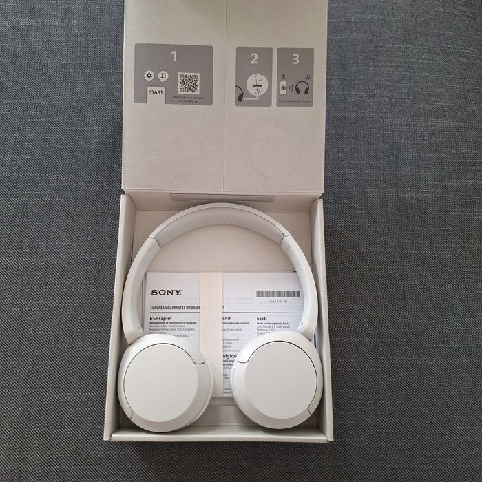 Casti Albe On Ear Sony WH-CH520W, Wireless, Bluetooth