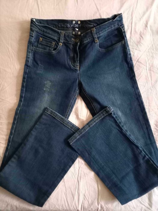 Jeans blugi dama Miss A Premiere talie 37cm lungime ext 98cm grosi