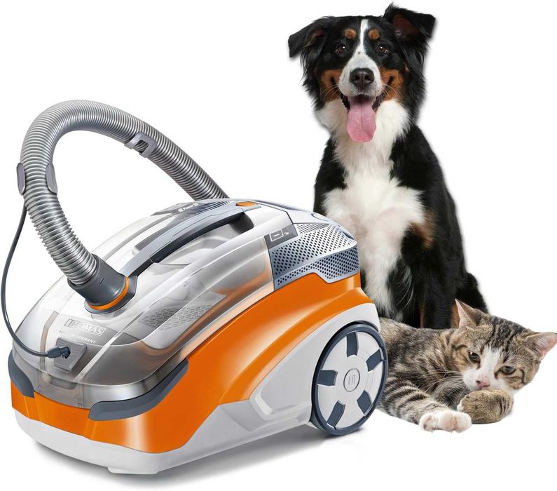 Thomas 788568 Aqua + PET & Family Прахосмукачка без торба Оранжева/Сива 48.6 x 31.8 x 34.7 см [Енергиен клас A]